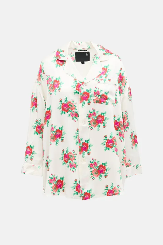 Silk Floral PJ Shirt sold by VSP Consignment