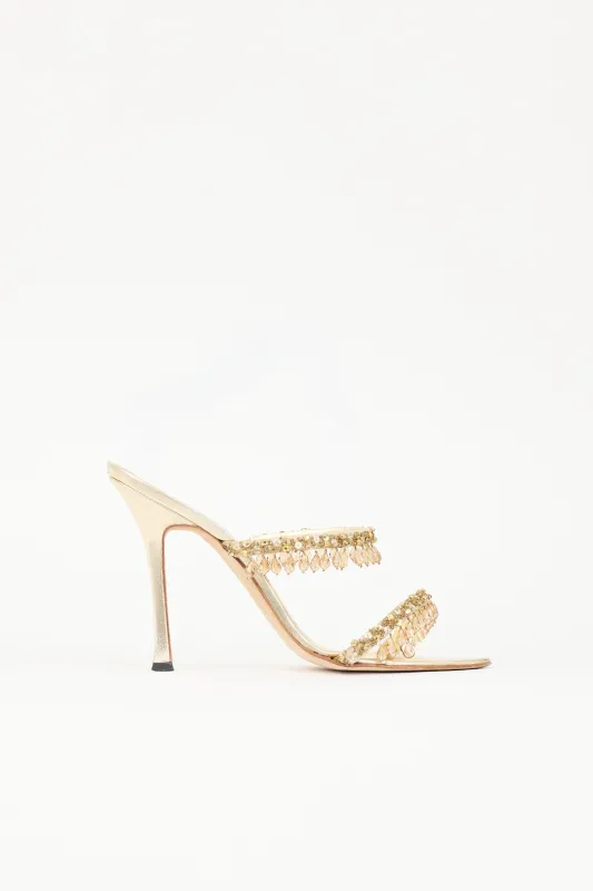 Crystal & Leather Sandal sold by VSP Consignment