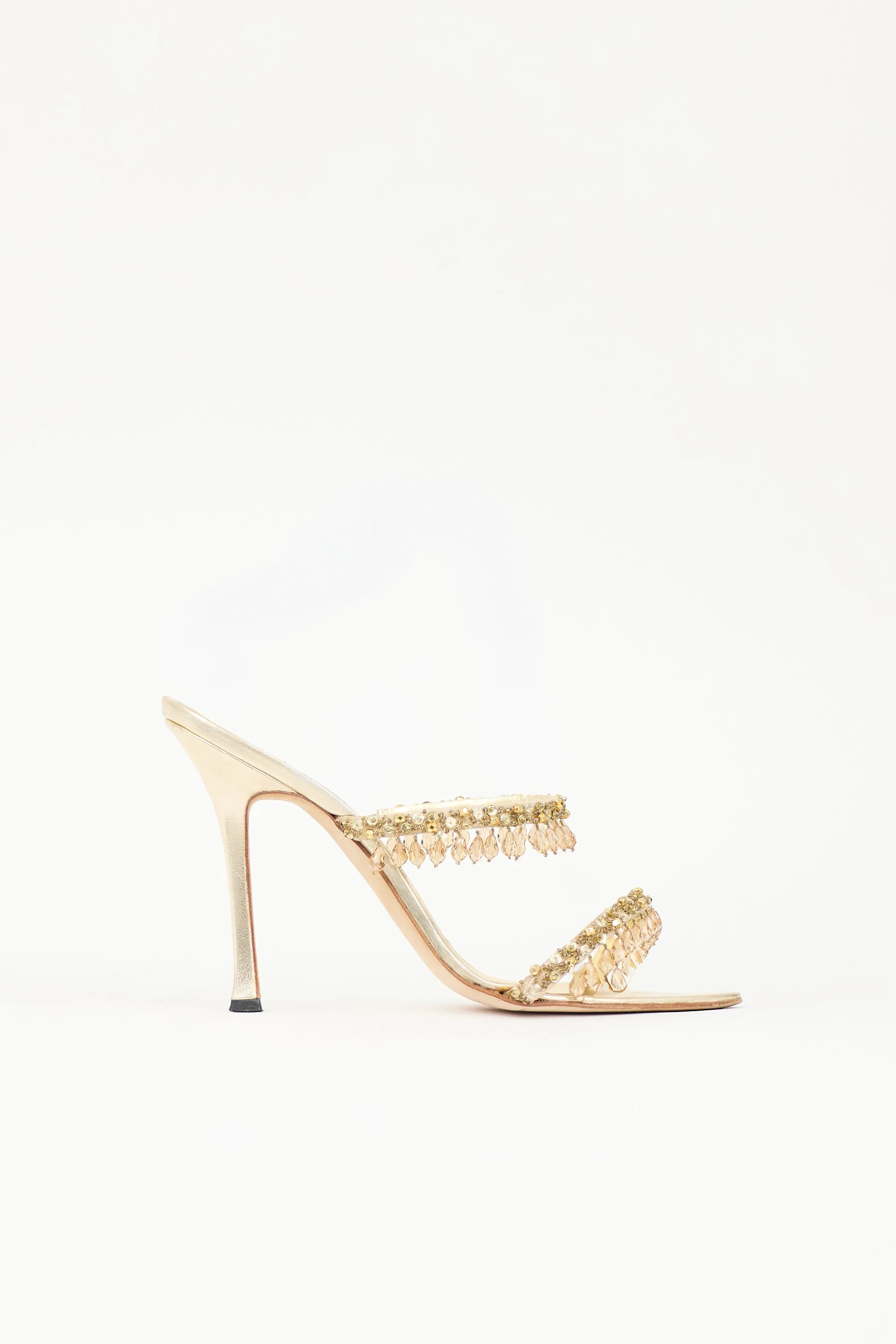 Crystal & Leather Sandal sold by VSP Consignment