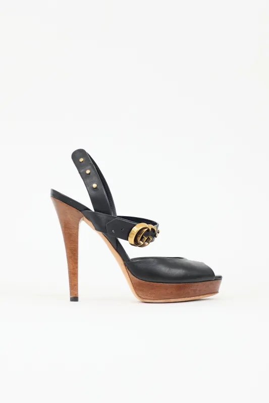 Leather Double GG Heel sold by VSP Consignment