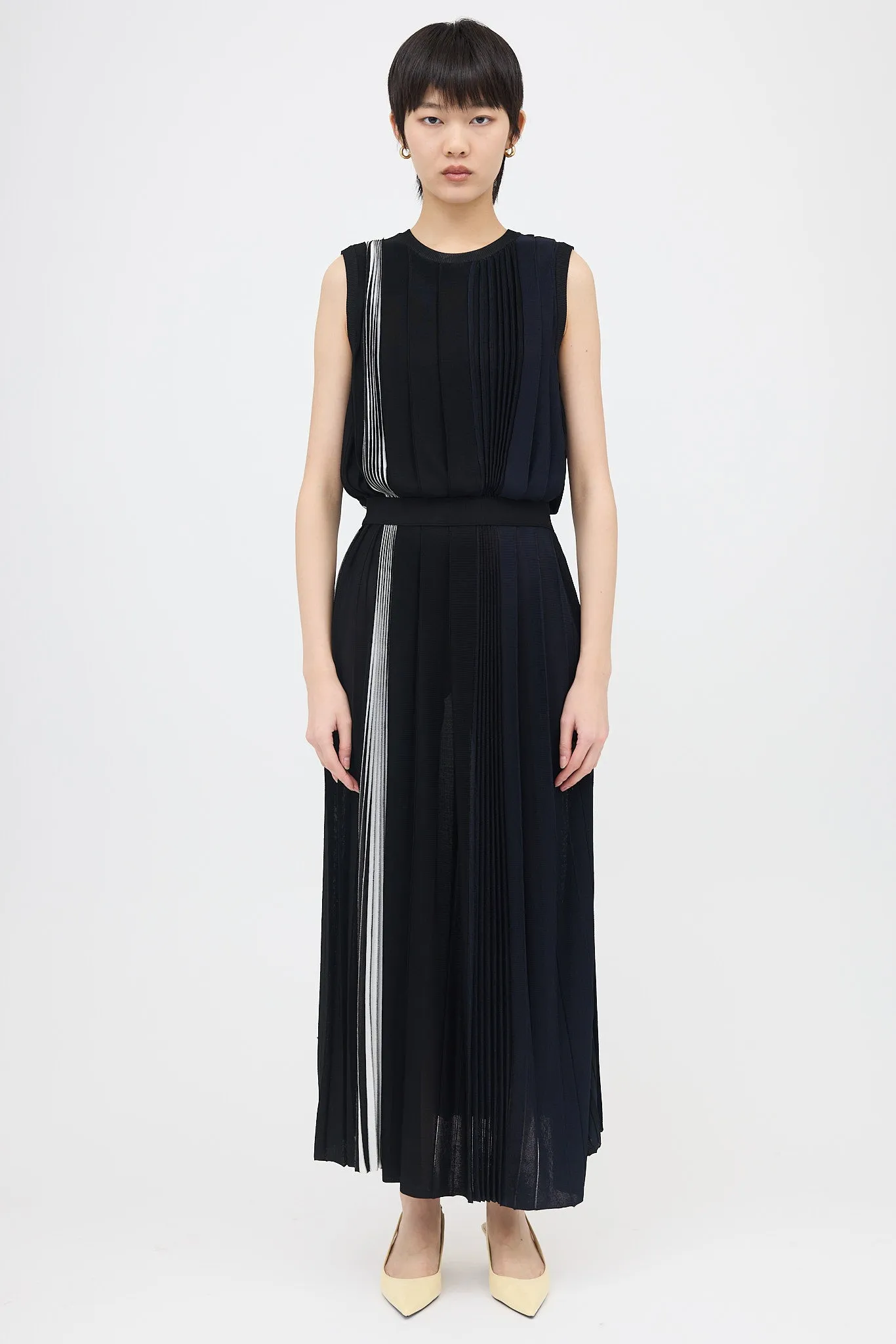 Knit Asymmetrical Pleated Dress sold by VSP Consignment