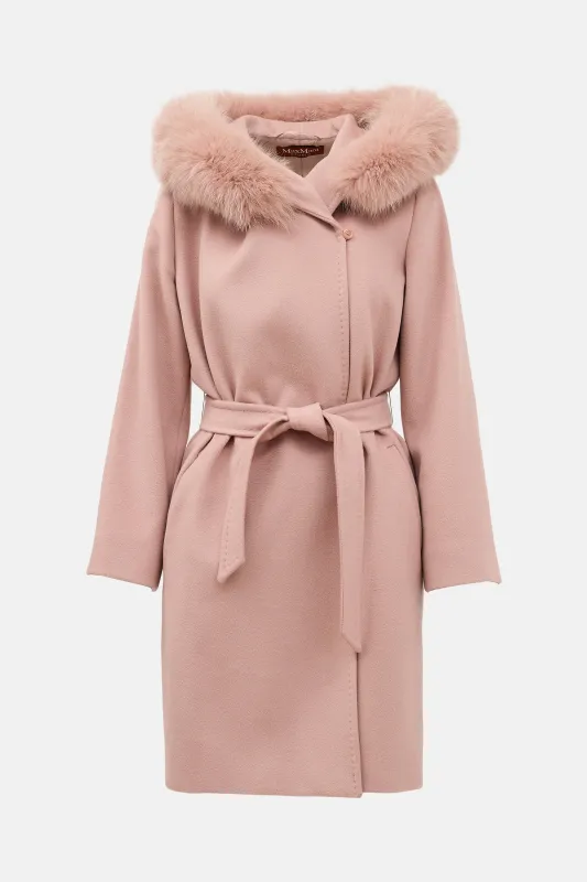 Wool & Fur Hood Coat made by MaxMara