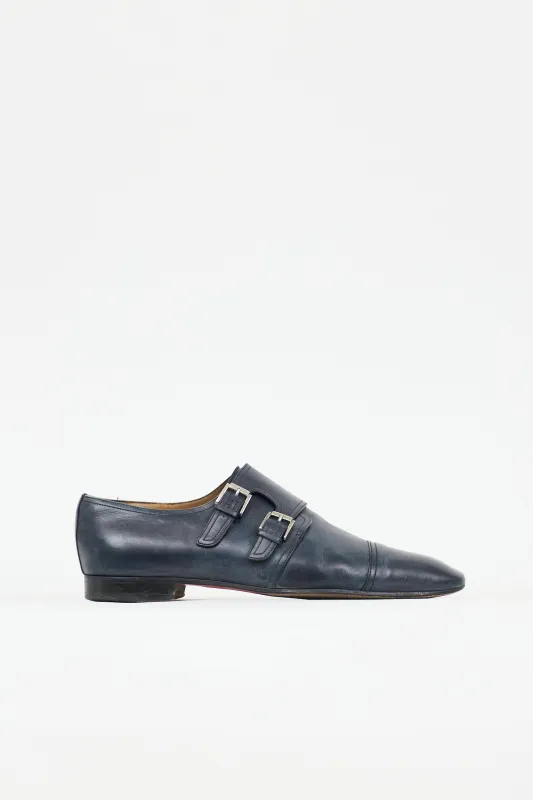 Leather Double Monk Strap Shoe sold by VSP Consignment