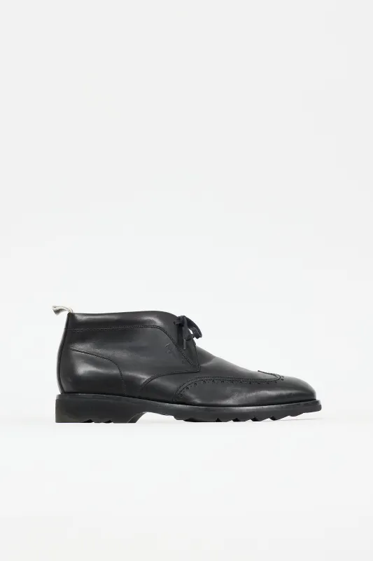 Leather Brogue Boot made by Salvatore Ferragamo