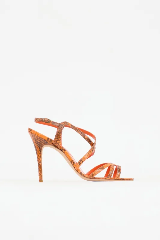Exotic Leather Strappy Sandal sold by VSP Consignment