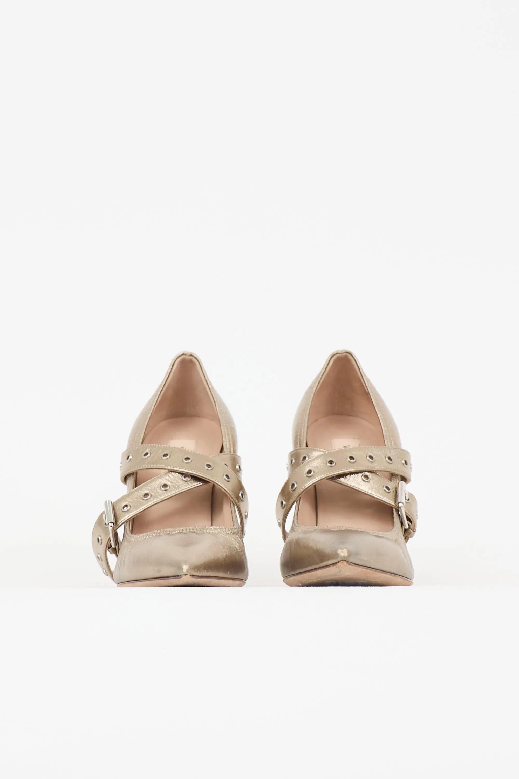 Metallic Leather Buckle Pump sold by VSP Consignment product image thumbnail 3
