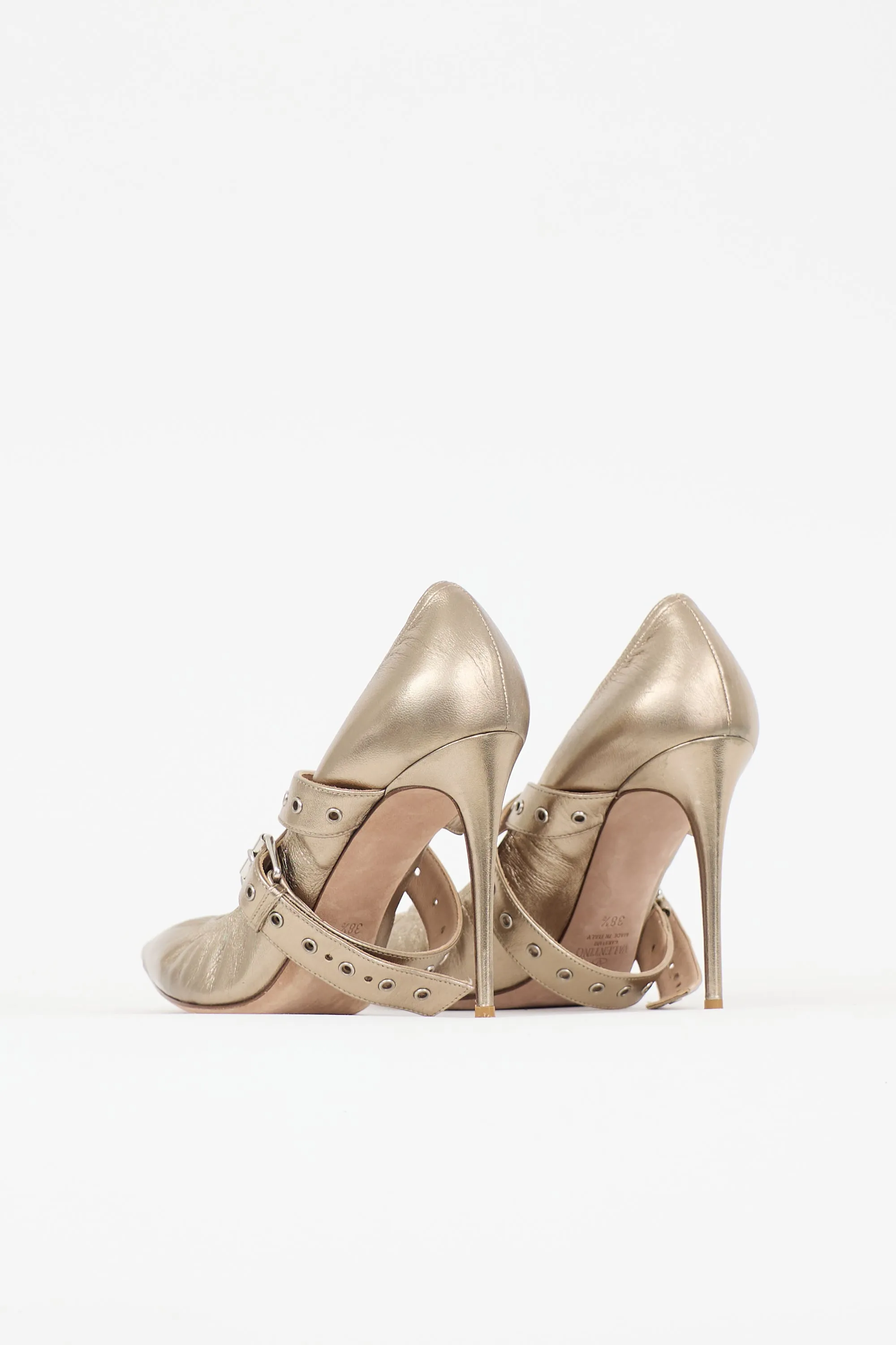 Metallic Leather Buckle Pump sold by VSP Consignment product image thumbnail 4