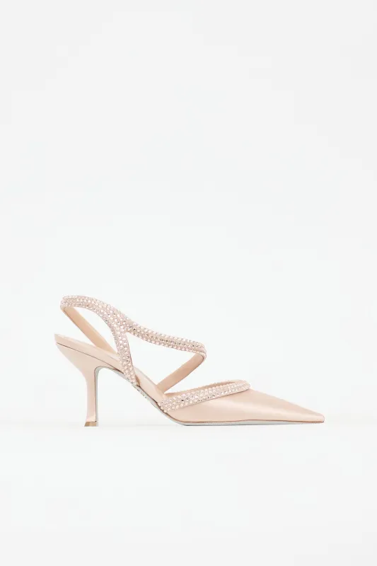 Satin lidia Embellished Pump made by Rene Caovilla