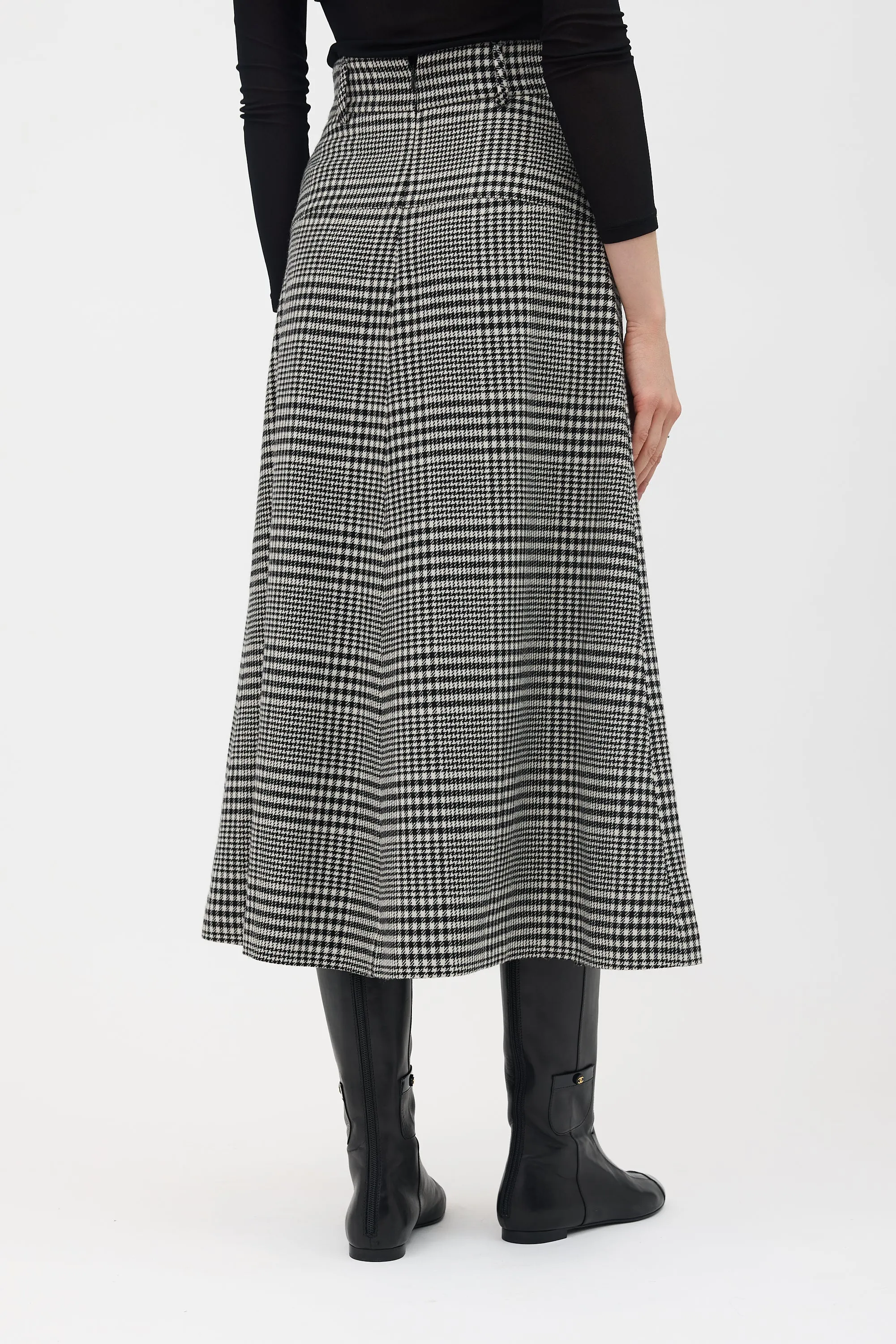 Wool Check Pleated Skirt sold by VSP Consignment product image thumbnail 4