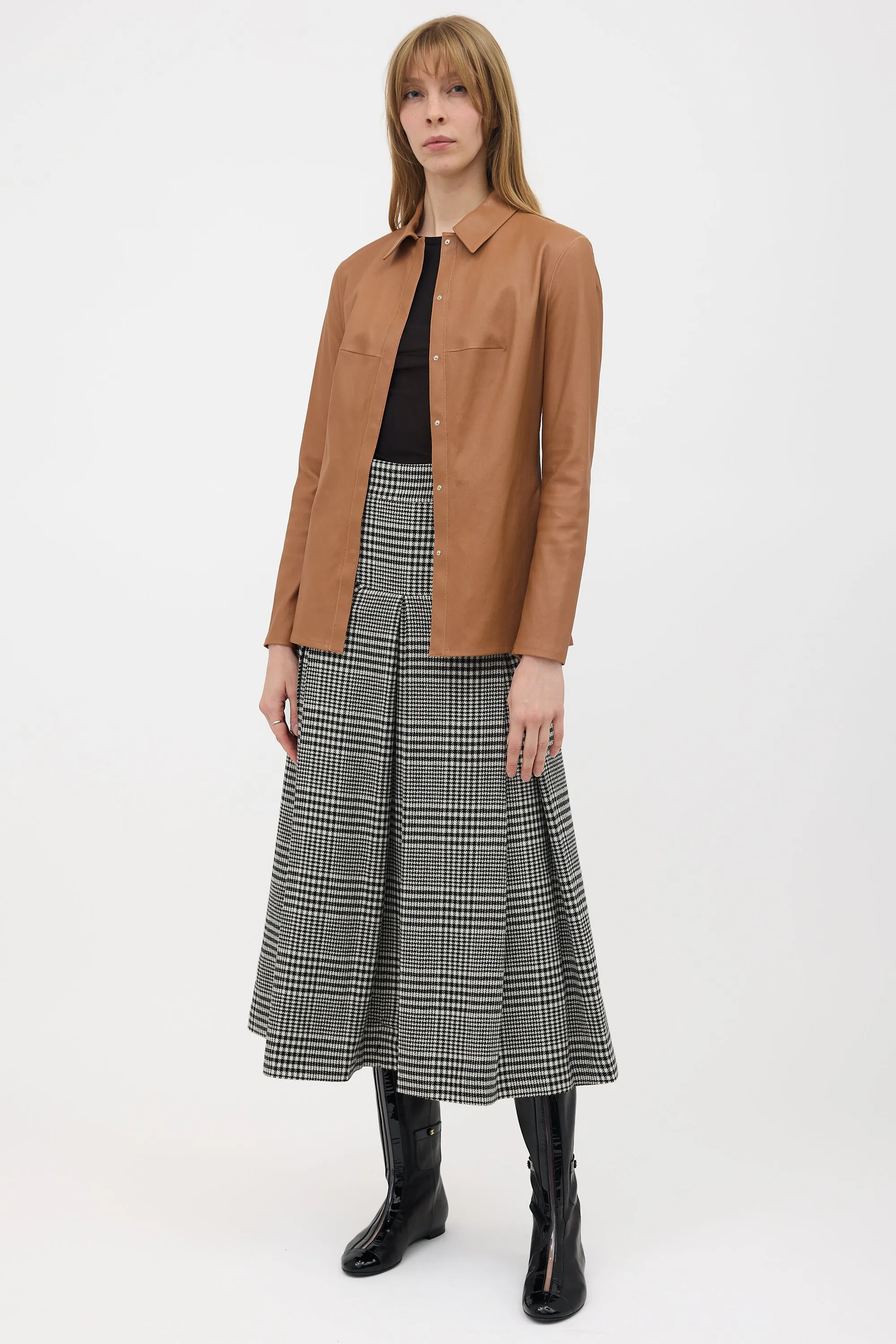Wool Check Pleated Skirt sold by VSP Consignment product image thumbnail 2
