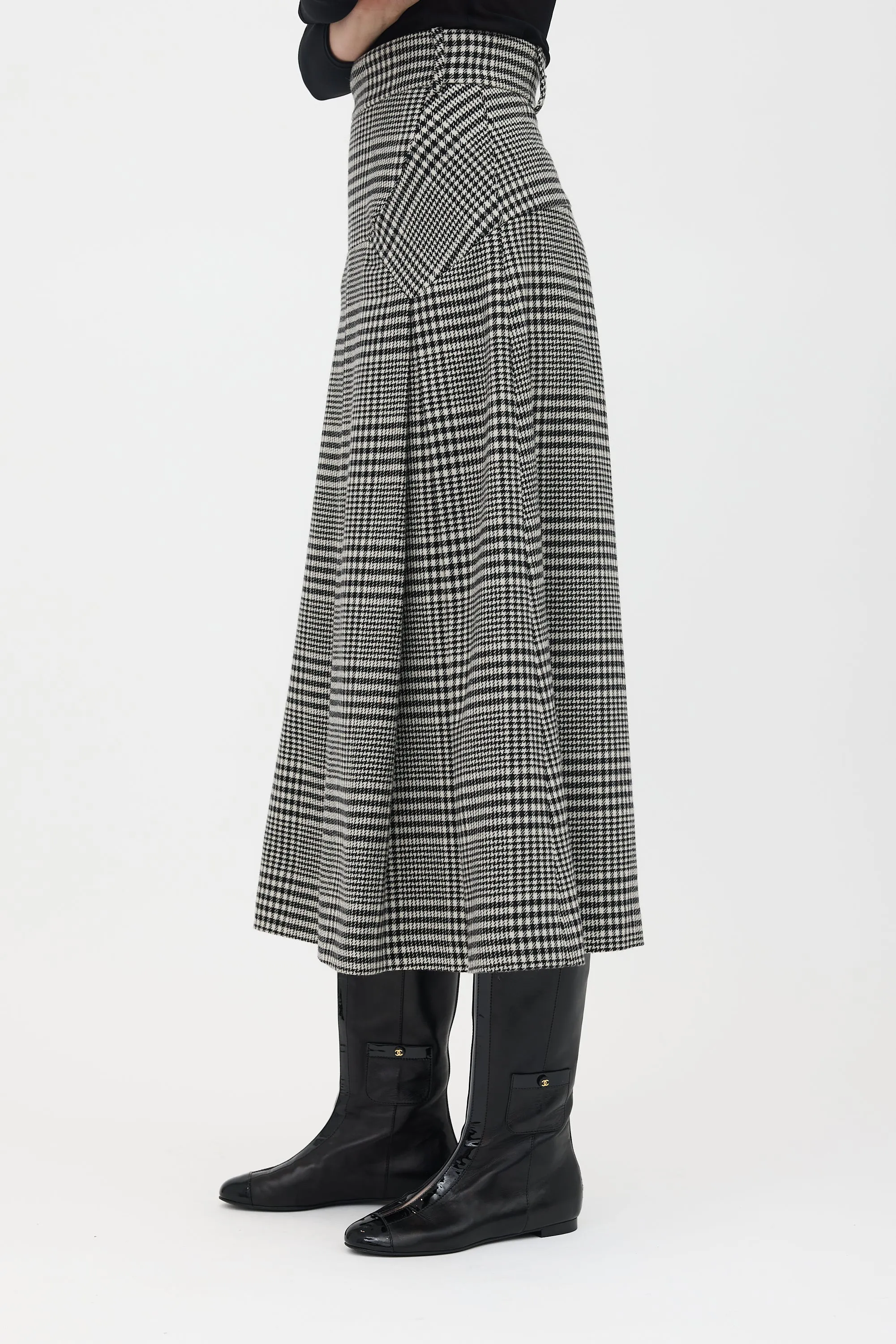 Wool Check Pleated Skirt sold by VSP Consignment product image thumbnail 3
