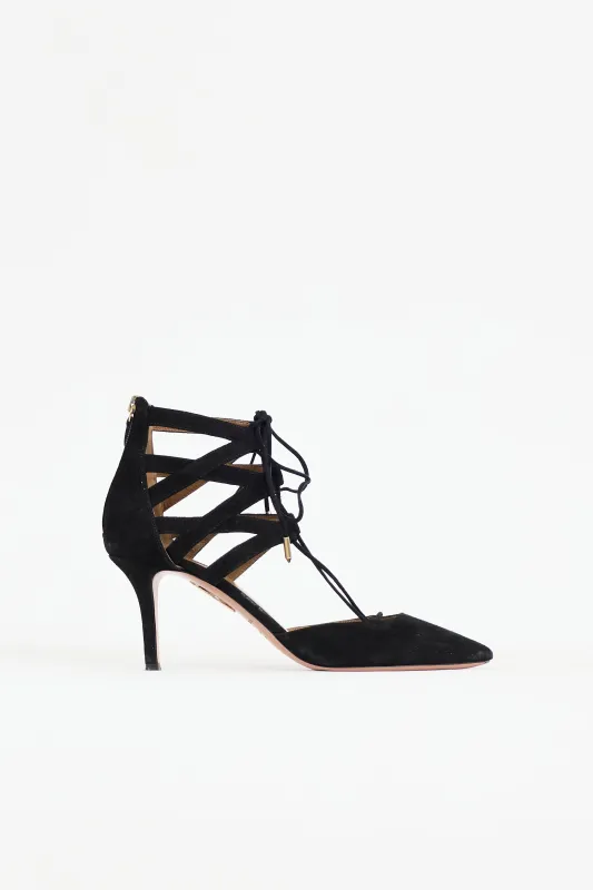 Suede Belgravia Heel made by Aquazzura
