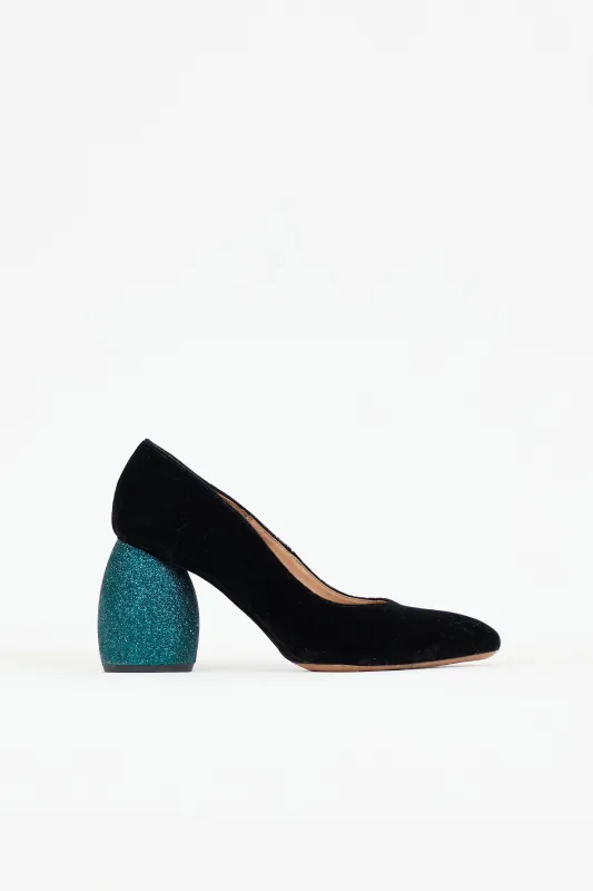 Velvet & Glitter Pump made by Dries Van Noten