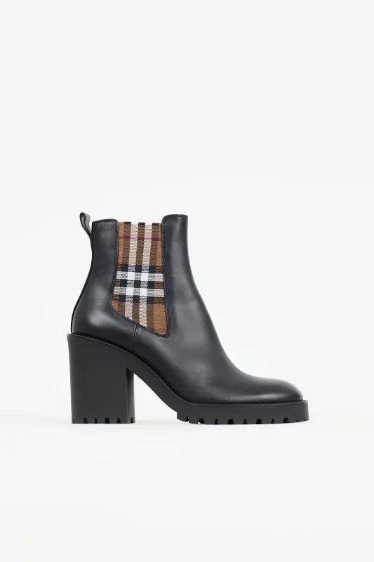 Leather Check Chelsea Boot made by Burberry