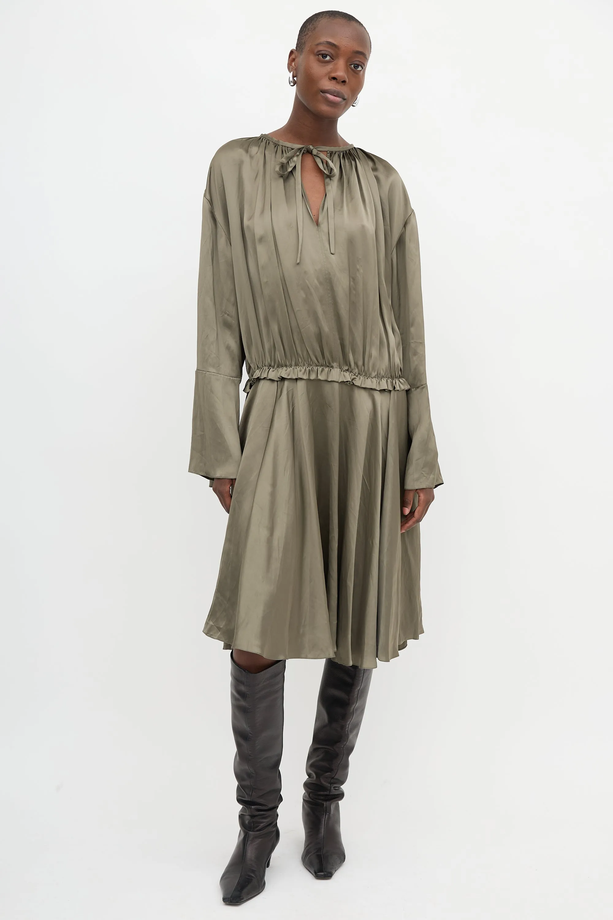 Satin Tunic Anagram Dress sold by VSP Consignment product image thumbnail 5