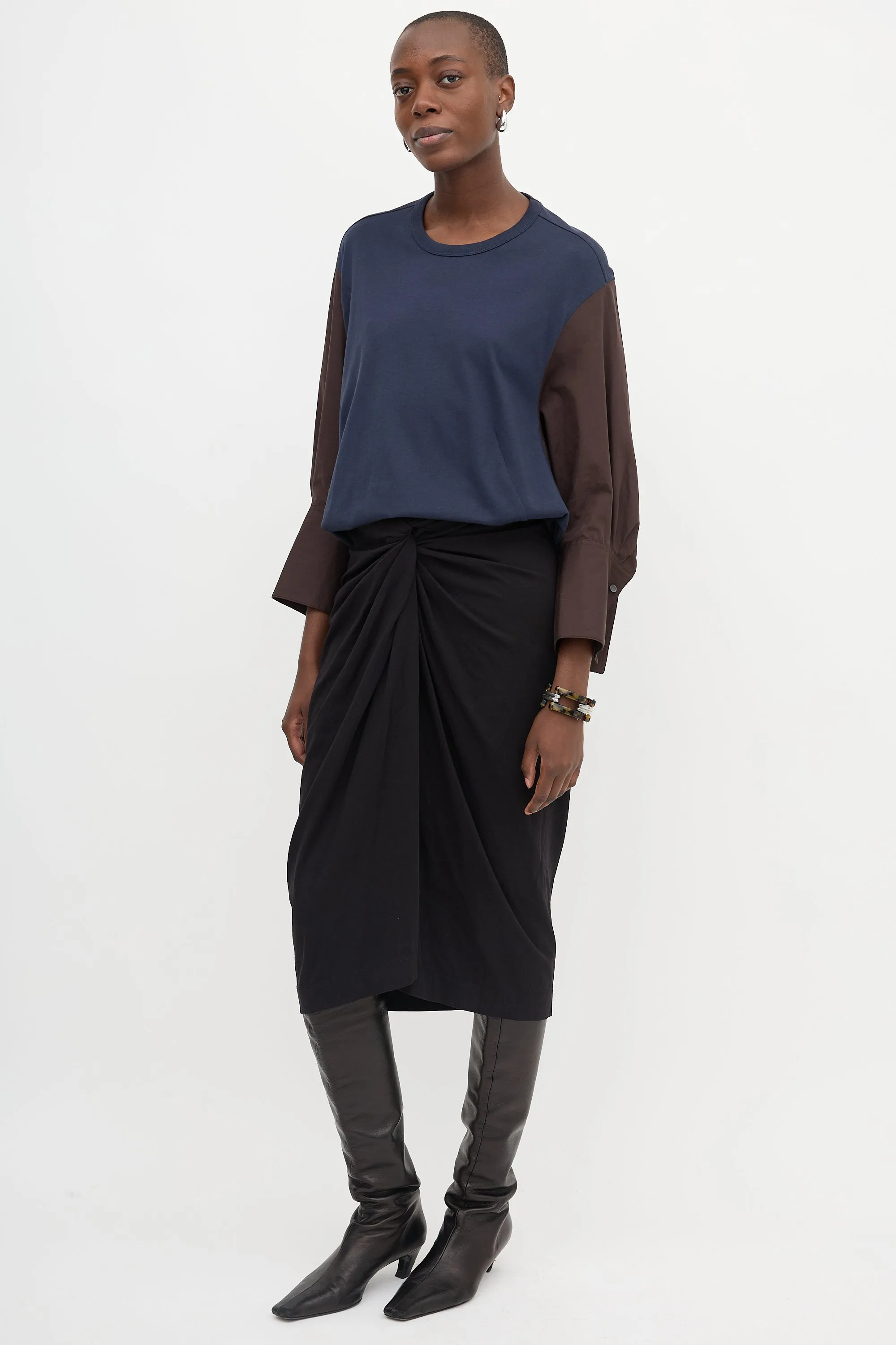Jersey Twisted Midi Skirt sold by VSP Consignment product image thumbnail 2