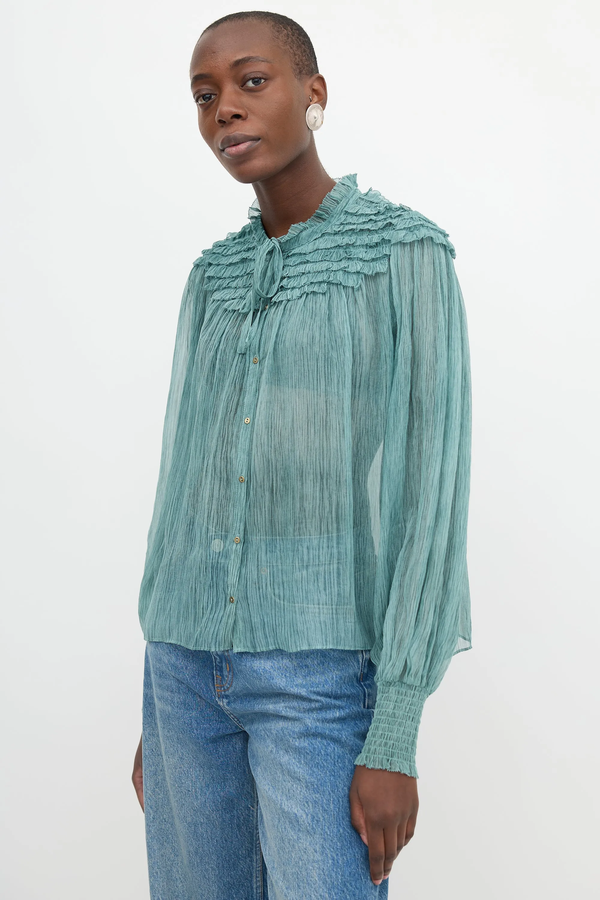 Silk Sheer Eloise Blouse sold by VSP Consignment product image thumbnail 3
