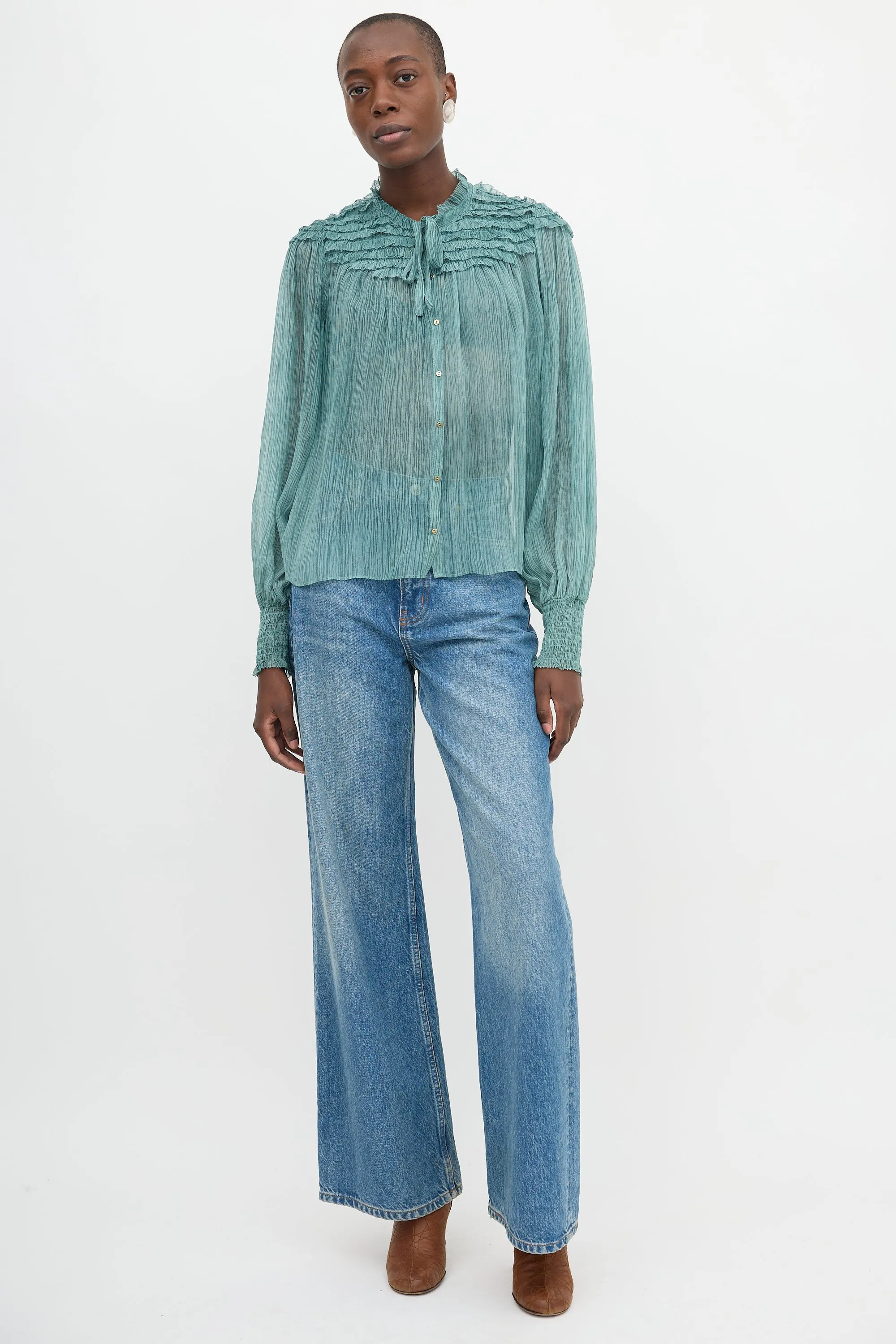 Silk Sheer Eloise Blouse sold by VSP Consignment product image thumbnail 5