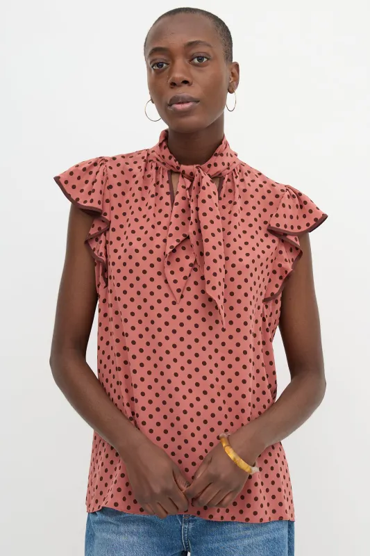 Silk Polka Dot Top sold by VSP Consignment