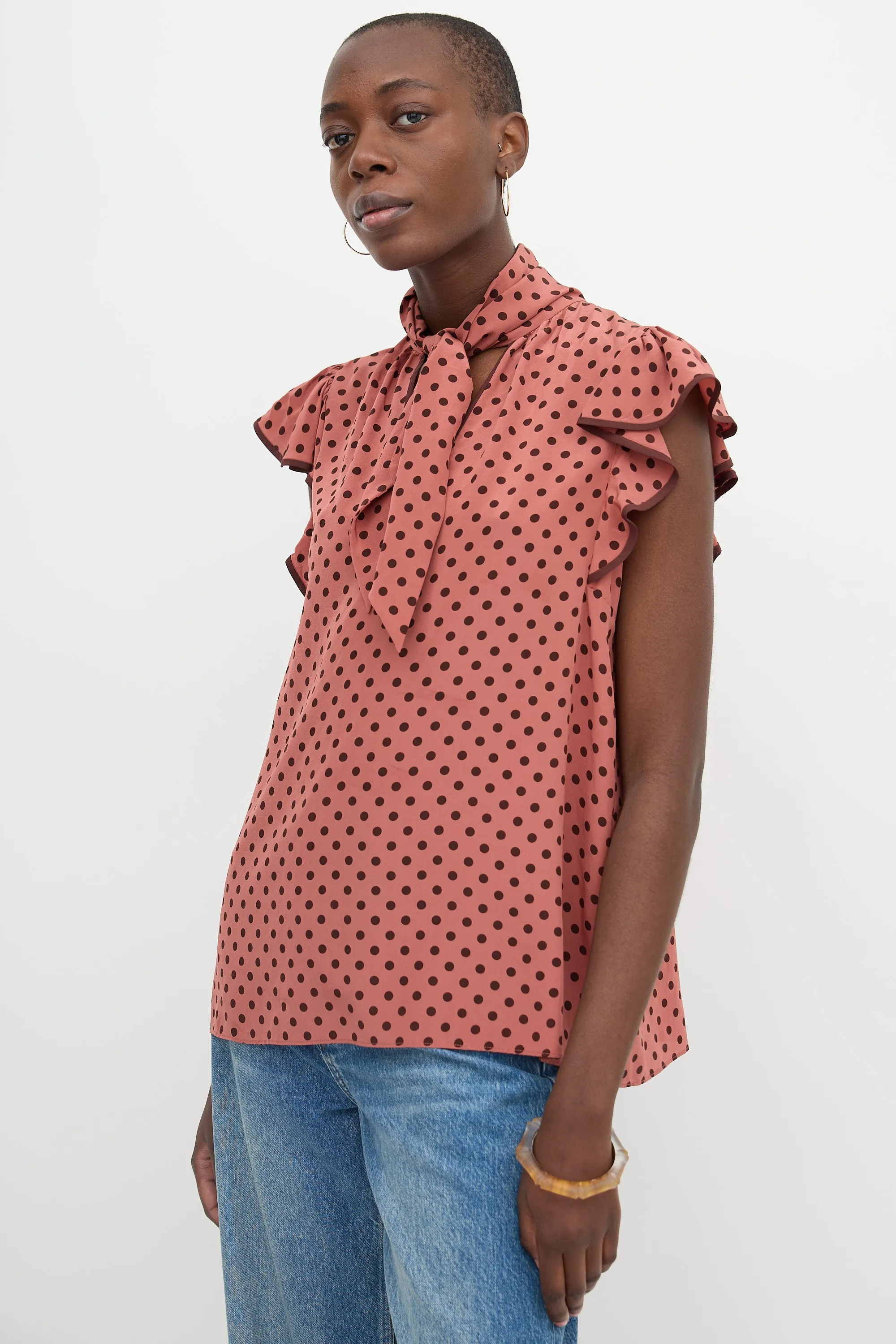 Silk Polka Dot Top sold by VSP Consignment product image thumbnail 3