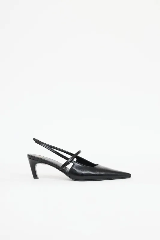 Patent Slingback Heel made by Toteme