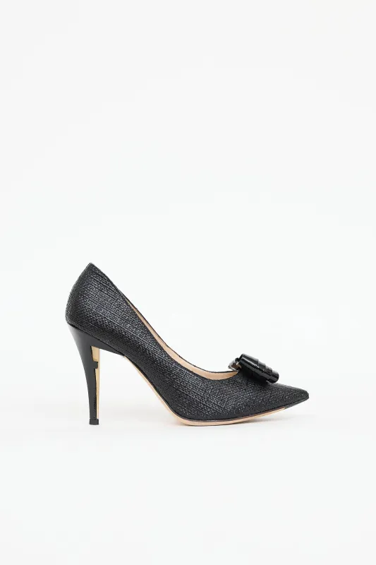 Raffia Bow Pump sold by VSP Consignment