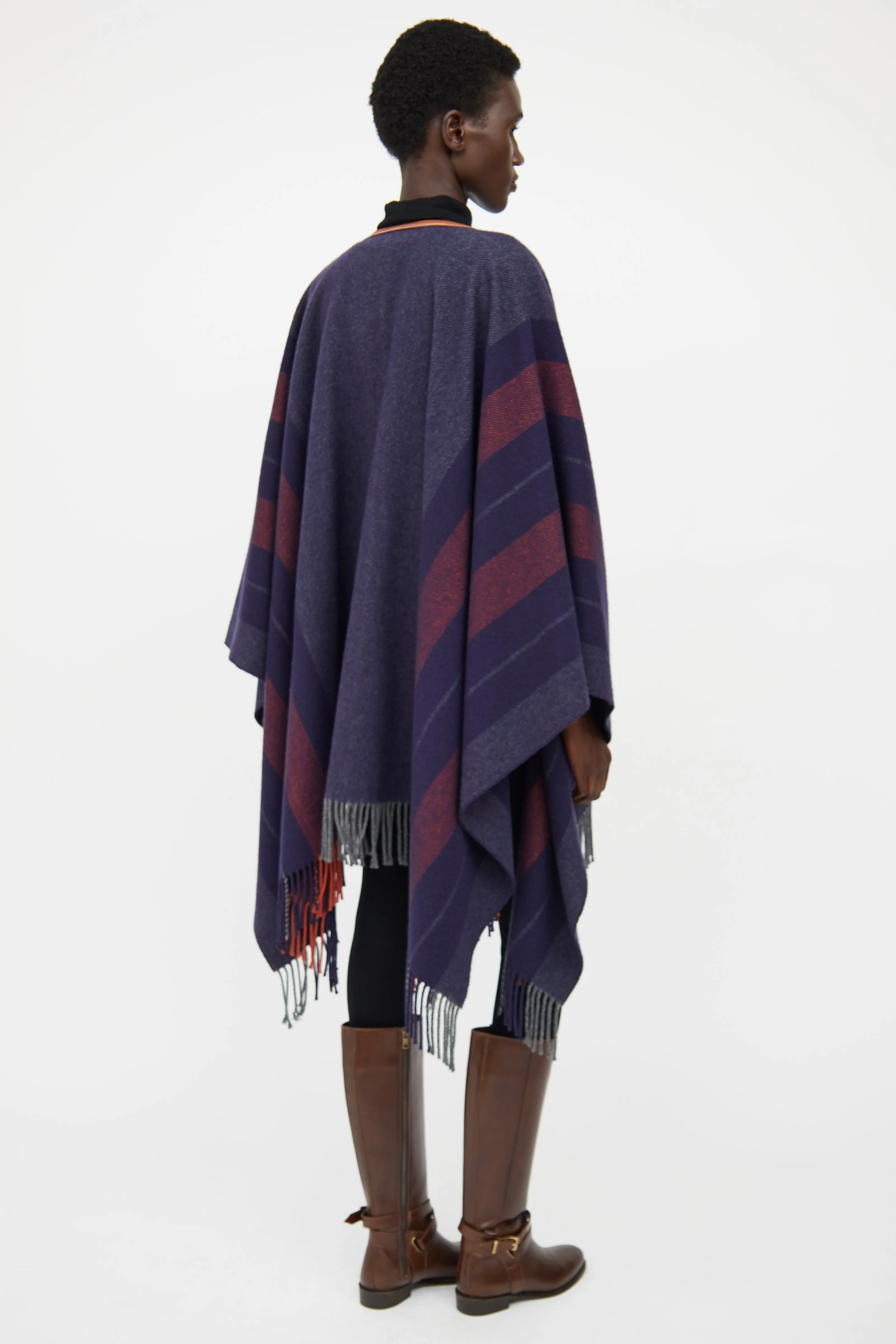 Striped Wool Rocabar Shawl sold by VSP Consignment product image thumbnail 5