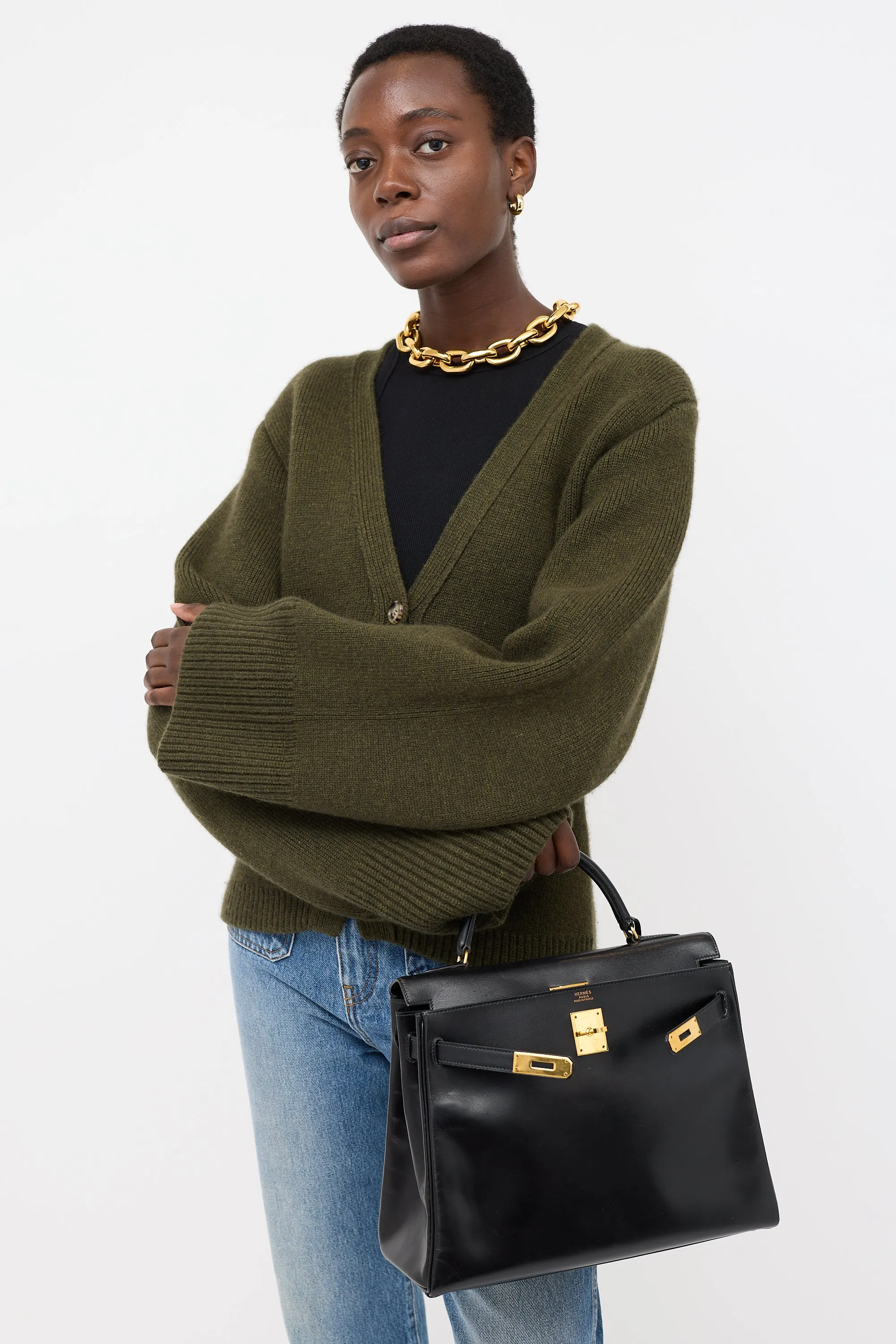 1989 Noir Box Kelly Retourne 32 Bag sold by VSP Consignment