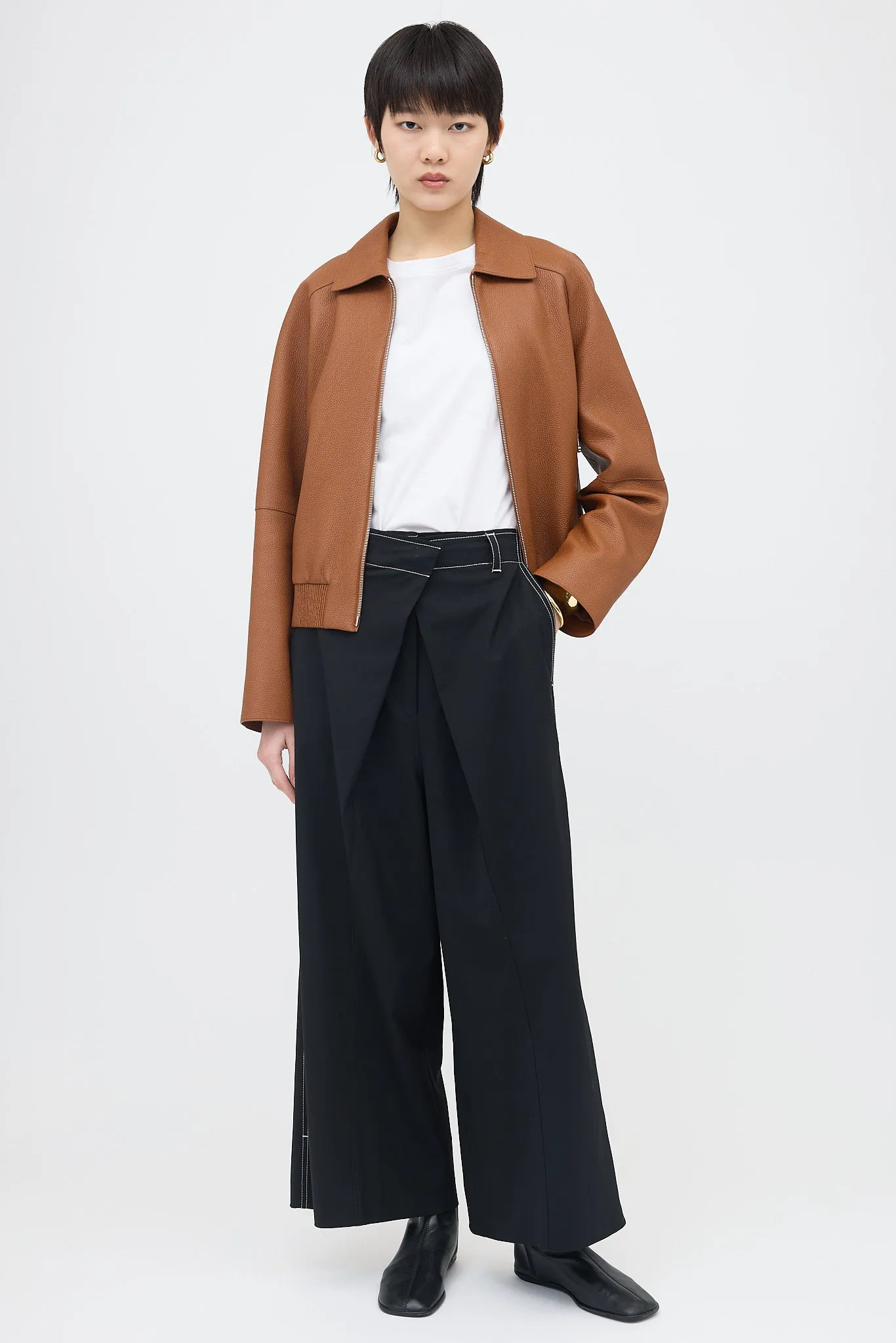 Marron Fauvre Leather Jacket sold by VSP Consignment product image thumbnail 4