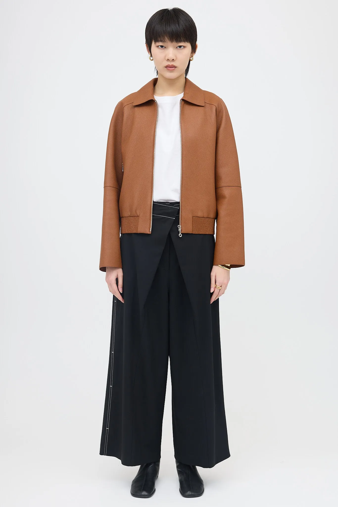 Marron Fauvre Leather Jacket sold by VSP Consignment product image thumbnail 2