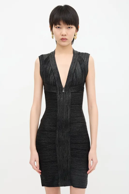 Front Zip Bandage Dress made by Herve Leger