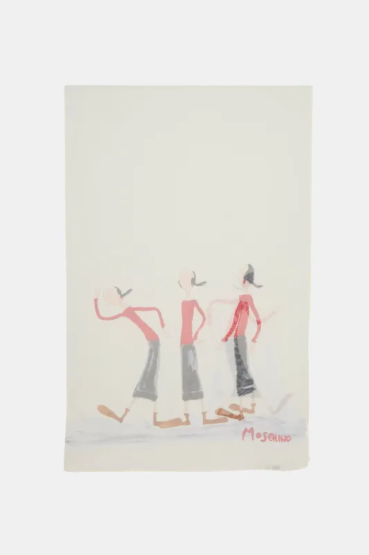 Silk Chiffon Olive Oyl Scarf made by Moschino