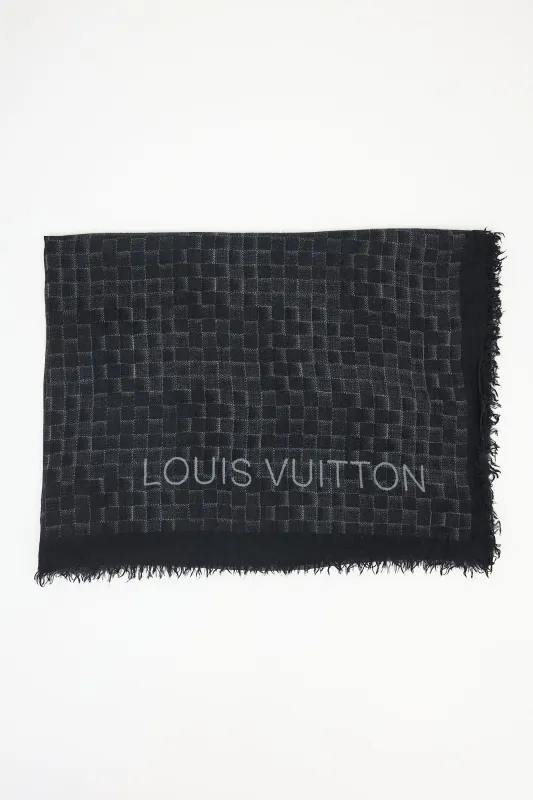 Grid Fringe Logo Scarf made by Louis Vuitton