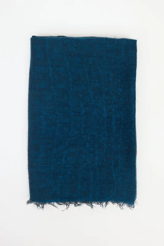 Patterned Fringe Scarf made by Yves Saint Laurent