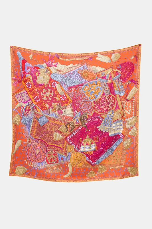 2015 Silk Cavaliers du Caucase 90 Scarf made by Hermes
