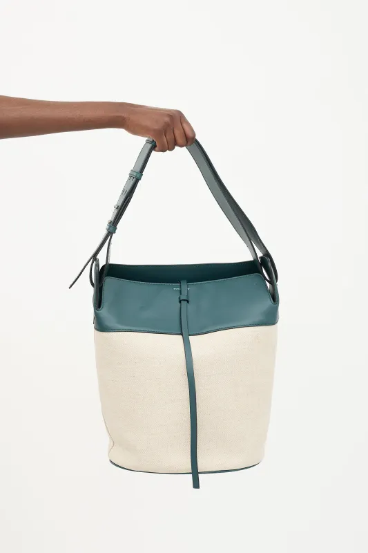 Canvas & Leather Large Bucket Bag made by Burberry