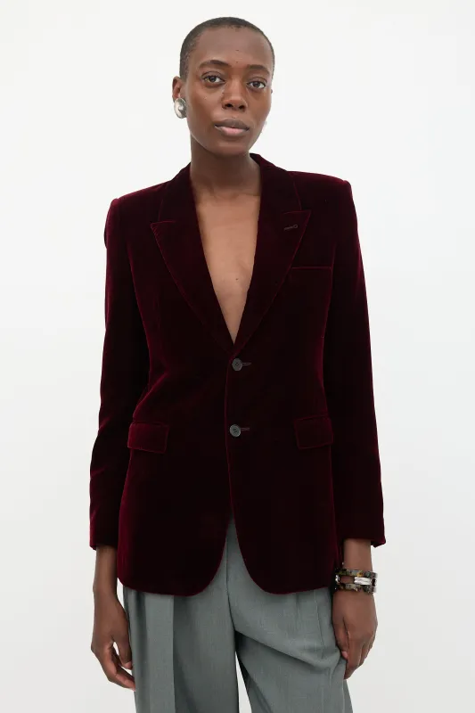 Velvet Peak Lapel Blazer made by Yves Saint Laurent