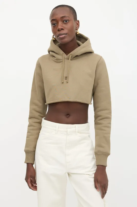 Embroidered Logo Cropped Hoodie sold by VSP Consignment