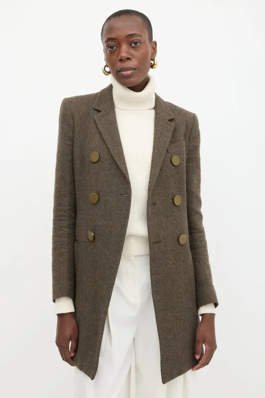 Tweed Double Breasted Coat made by Balenciaga