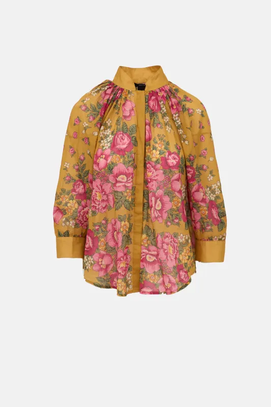 Floral Pleated Blouse made by Smythe