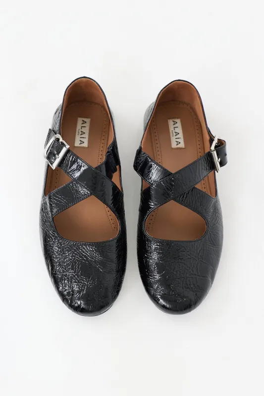 Patent Crisscross Flat sold by VSP Consignment