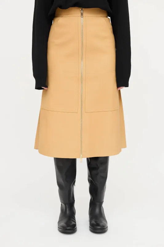 Leather Zip Skirt made by Burberry