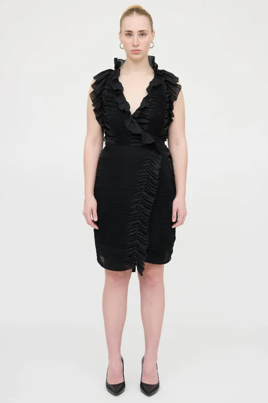 Ruffle Pleated Wrap Dress sold by VSP Consignment
