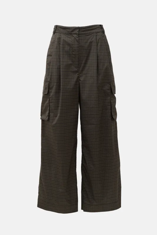 Nylon Check Cargo Pant made by Tibi