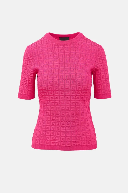 4G Jacquard Short Sleeve Sweater sold by VSP Consignment