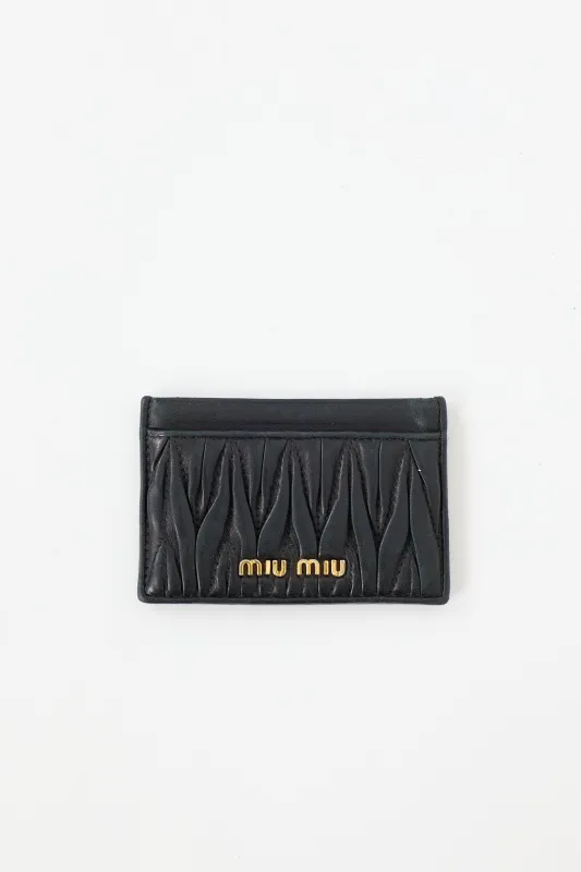 Ruched Leather Card Holder sold by VSP Consignment
