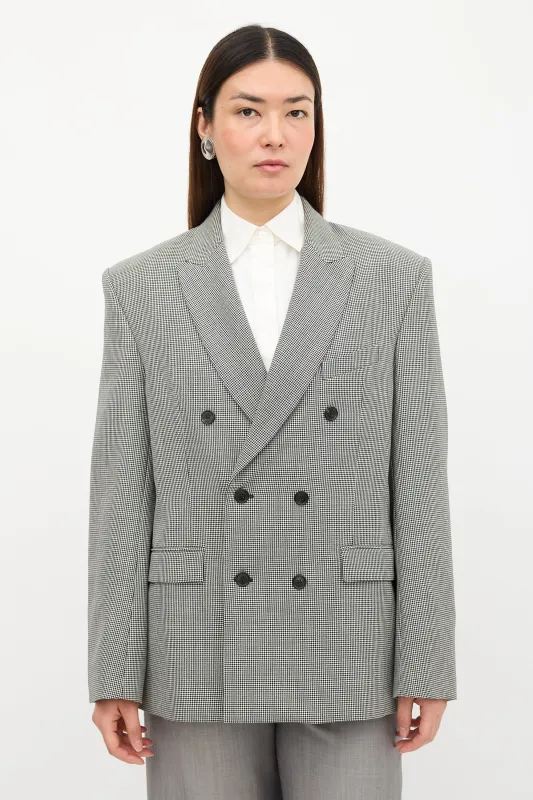 Wool Houndstooth Blazer made by WARDROBE.NYC