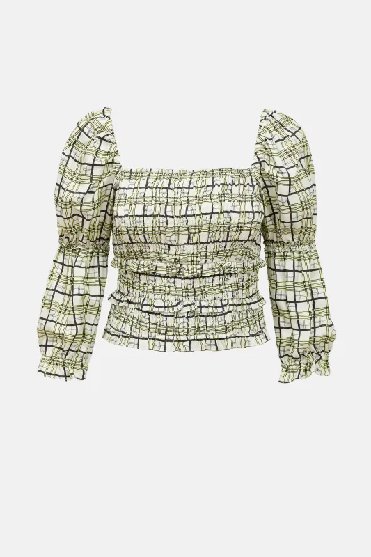 Silk Plaid Daria Top sold by VSP Consignment