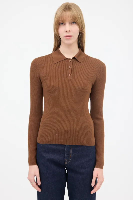 Wool & Silk Polo Sweater made by VSP Consignment
