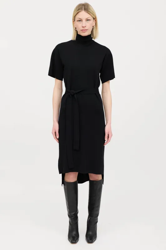 Belted Mock Neck Dress made by CO